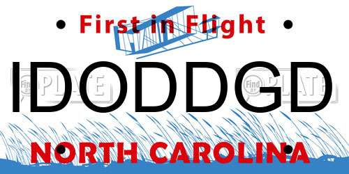 IDODDGD North Carolina License Plate