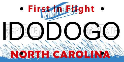 IDODOGO North Carolina License Plate