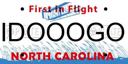 IDOOOGO North Carolina License Plate