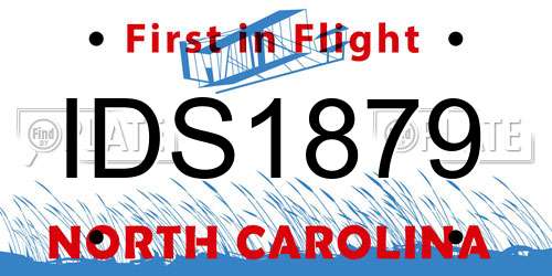 IDS1879 North Carolina License Plate