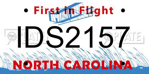 IDS2157 North Carolina License Plate