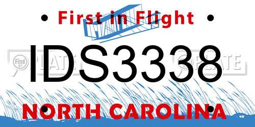 IDS3338 North Carolina License Plate