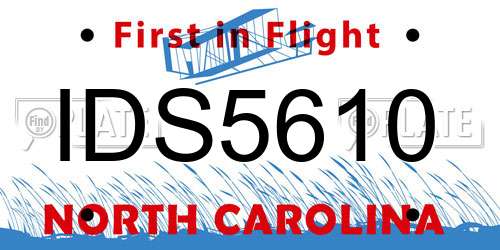 IDS5610 North Carolina License Plate