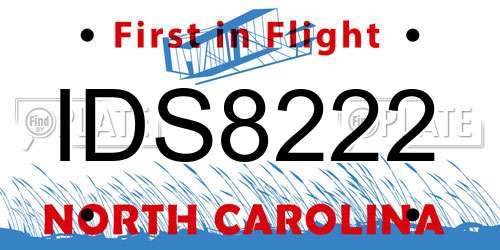 IDS8222 North Carolina License Plate