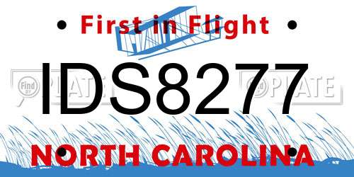 IDS8277 North Carolina License Plate