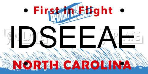 IDSEEAE North Carolina License Plate