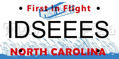 IDSEEES North Carolina License Plate