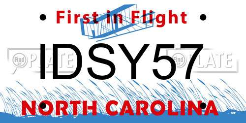 IDSY57 North Carolina License Plate
