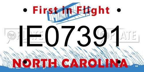 IE07391 North Carolina License Plate