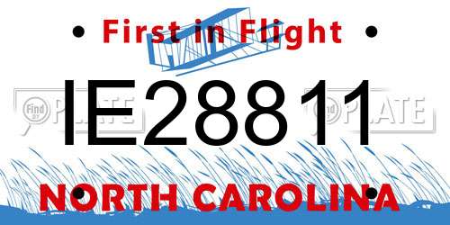 IE28811 North Carolina License Plate