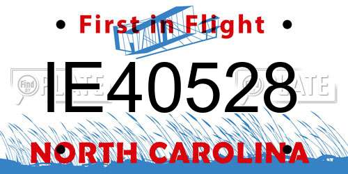 IE40528 North Carolina License Plate