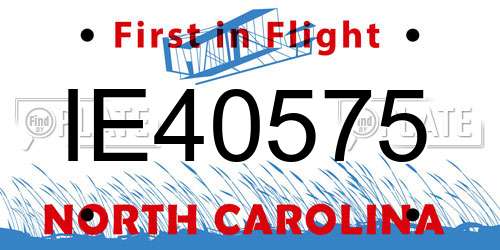 IE40575 North Carolina License Plate