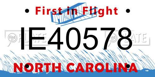 IE40578 North Carolina License Plate