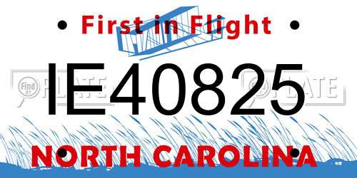IE40825 North Carolina License Plate