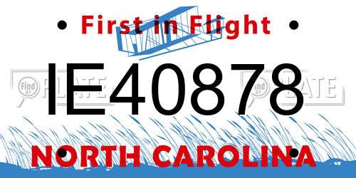 IE40878 North Carolina License Plate