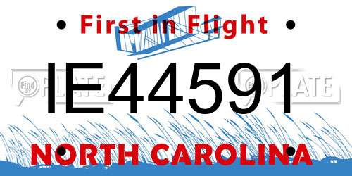IE44591 North Carolina License Plate
