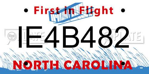 IE4B482 North Carolina License Plate