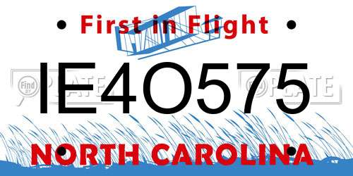 IE4O575 North Carolina License Plate