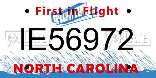 IE56972 North Carolina License Plate
