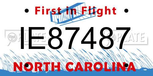 IE87487 North Carolina License Plate