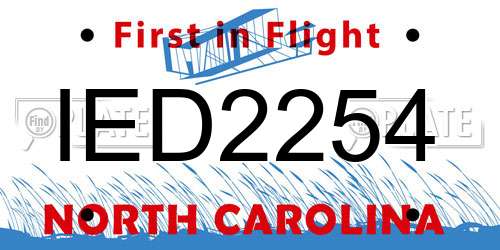 IED2254 North Carolina License Plate