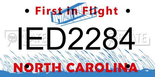 IED2284 North Carolina License Plate