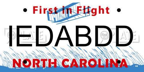 IEDABDD North Carolina License Plate