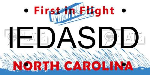 IEDASDD North Carolina License Plate