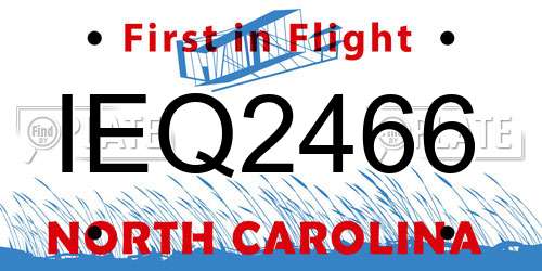 IEQ2466 North Carolina License Plate
