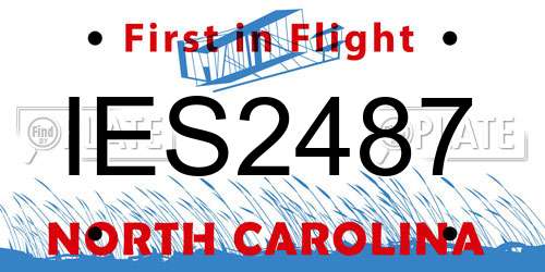 IES2487 North Carolina License Plate