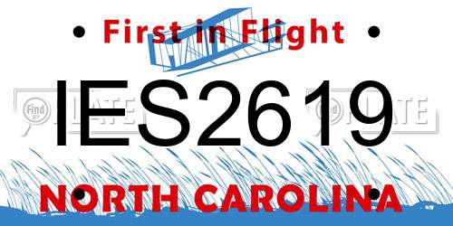 IES2619 North Carolina License Plate