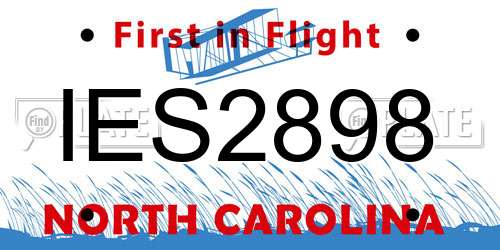 IES2898 North Carolina License Plate