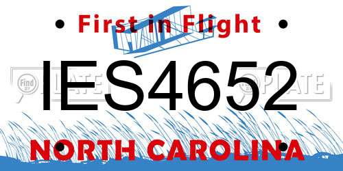 IES4652 North Carolina License Plate