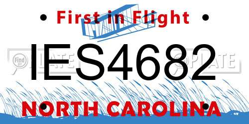 IES4682 North Carolina License Plate