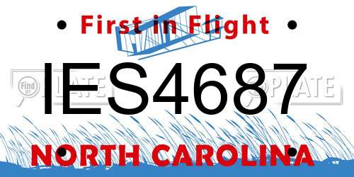 IES4687 North Carolina License Plate