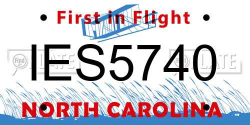 IES5740 North Carolina License Plate