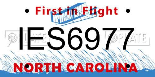 IES6977 North Carolina License Plate