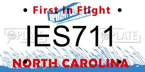 IES711 North Carolina License Plate