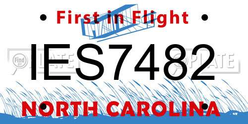 IES7482 North Carolina License Plate