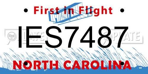 IES7487 North Carolina License Plate