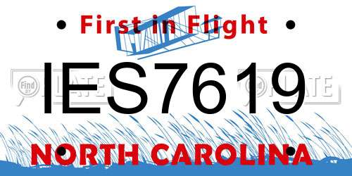 IES7619 North Carolina License Plate