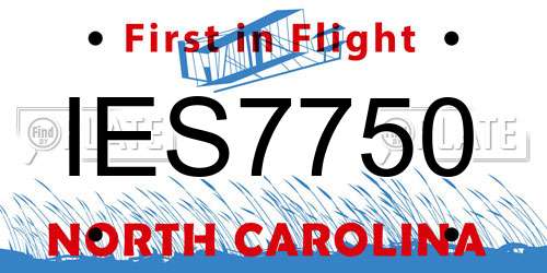 IES7750 North Carolina License Plate