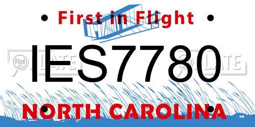 IES7780 North Carolina License Plate
