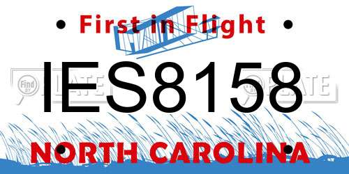 IES8158 North Carolina License Plate
