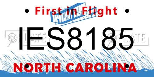 IES8185 North Carolina License Plate