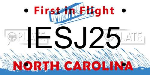 IESJ25 North Carolina License Plate