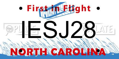 IESJ28 North Carolina License Plate