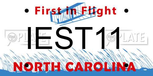 IEST11 North Carolina License Plate