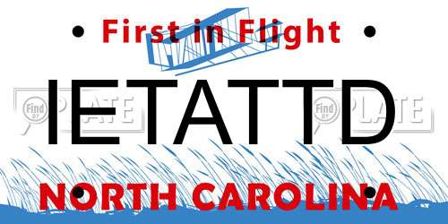 IETATTD North Carolina License Plate