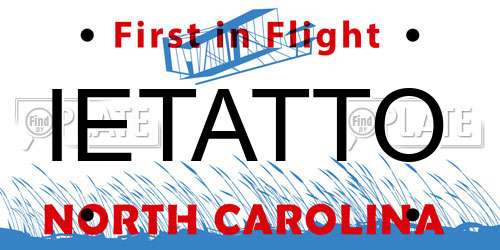 IETATTO North Carolina License Plate